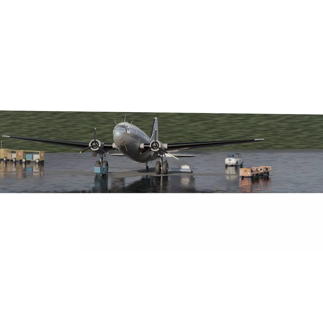 Curtiss C-46 Commando 3D Model – Detailed Aircraft Interior & Exterior - View 4