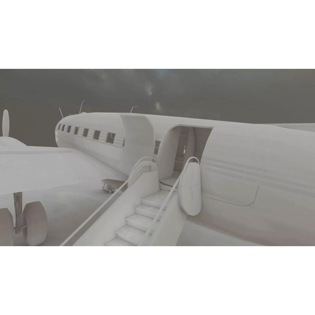 Curtiss C-46 Commando 3D Model – Detailed Aircraft Interior & Exterior - View 44