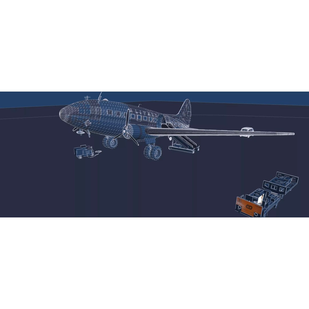 Curtiss C-46 Commando 3D Model – Detailed Aircraft Interior & Exterior - View 48