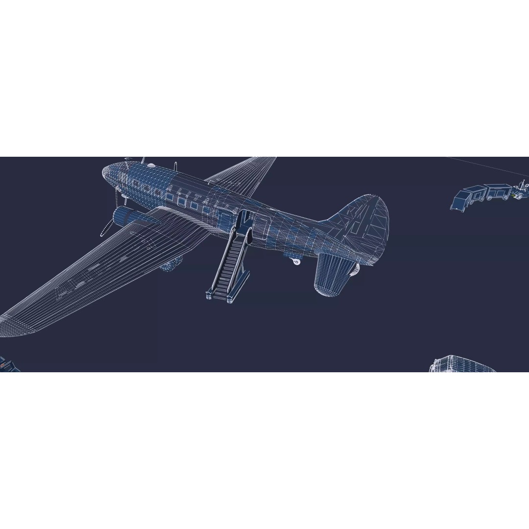 Curtiss C-46 Commando 3D Model – Detailed Aircraft Interior & Exterior - View 49