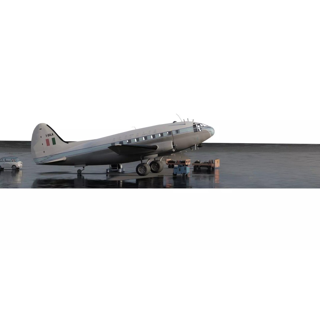 Curtiss C-46 Commando 3D Model – Detailed Aircraft Interior & Exterior - View 6