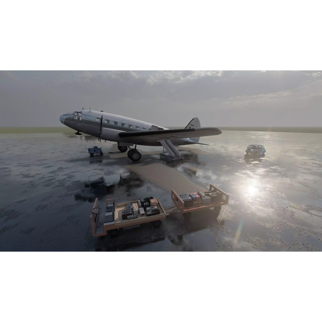 Curtiss C-46 Commando 3D Model – Detailed Aircraft Interior & Exterior - View 9