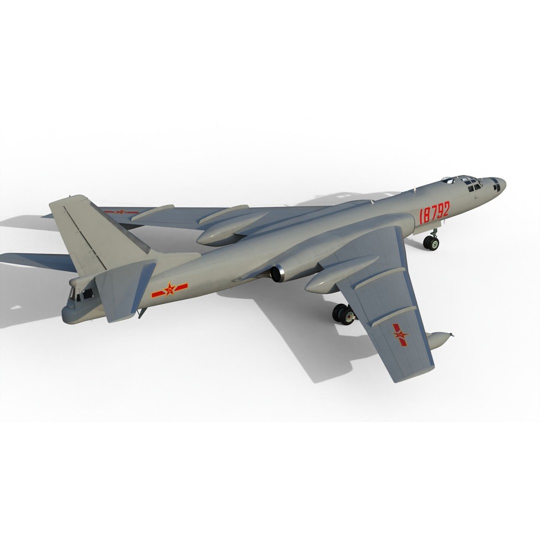 Xian H-6U 3D Model – Military Aircraft, FBX, PBR Textures - View 10