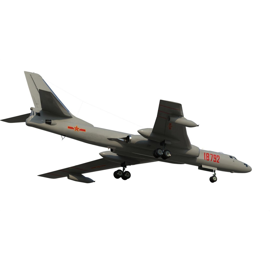 Xian H-6U 3D Model – Military Aircraft, FBX, PBR Textures - View 11