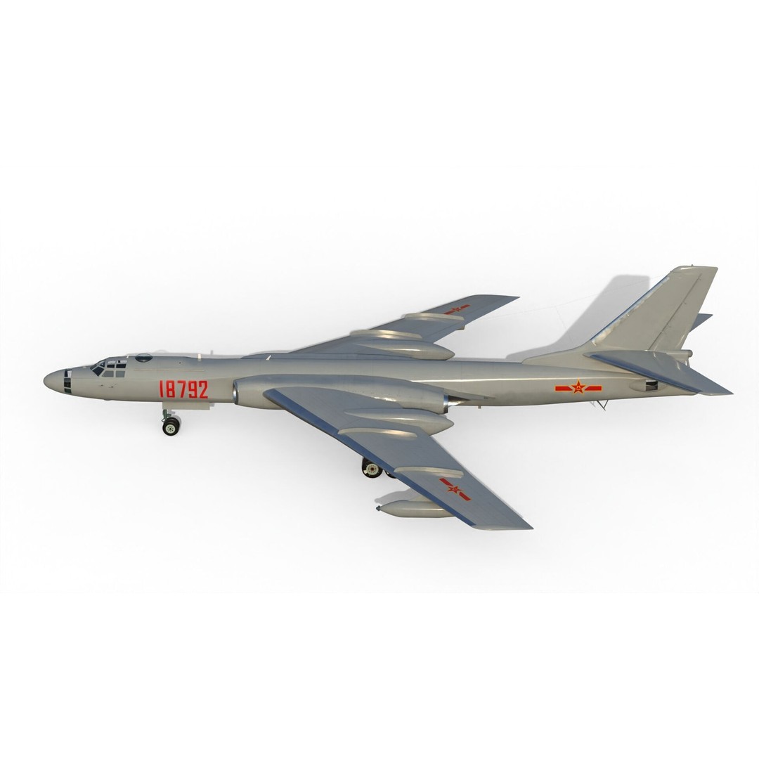 Xian H-6U 3D Model – Military Aircraft, FBX, PBR Textures - View 14