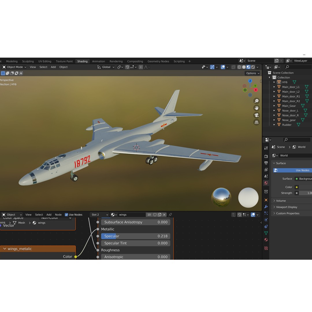 Xian H-6U 3D Model – Military Aircraft, FBX, PBR Textures - View 18