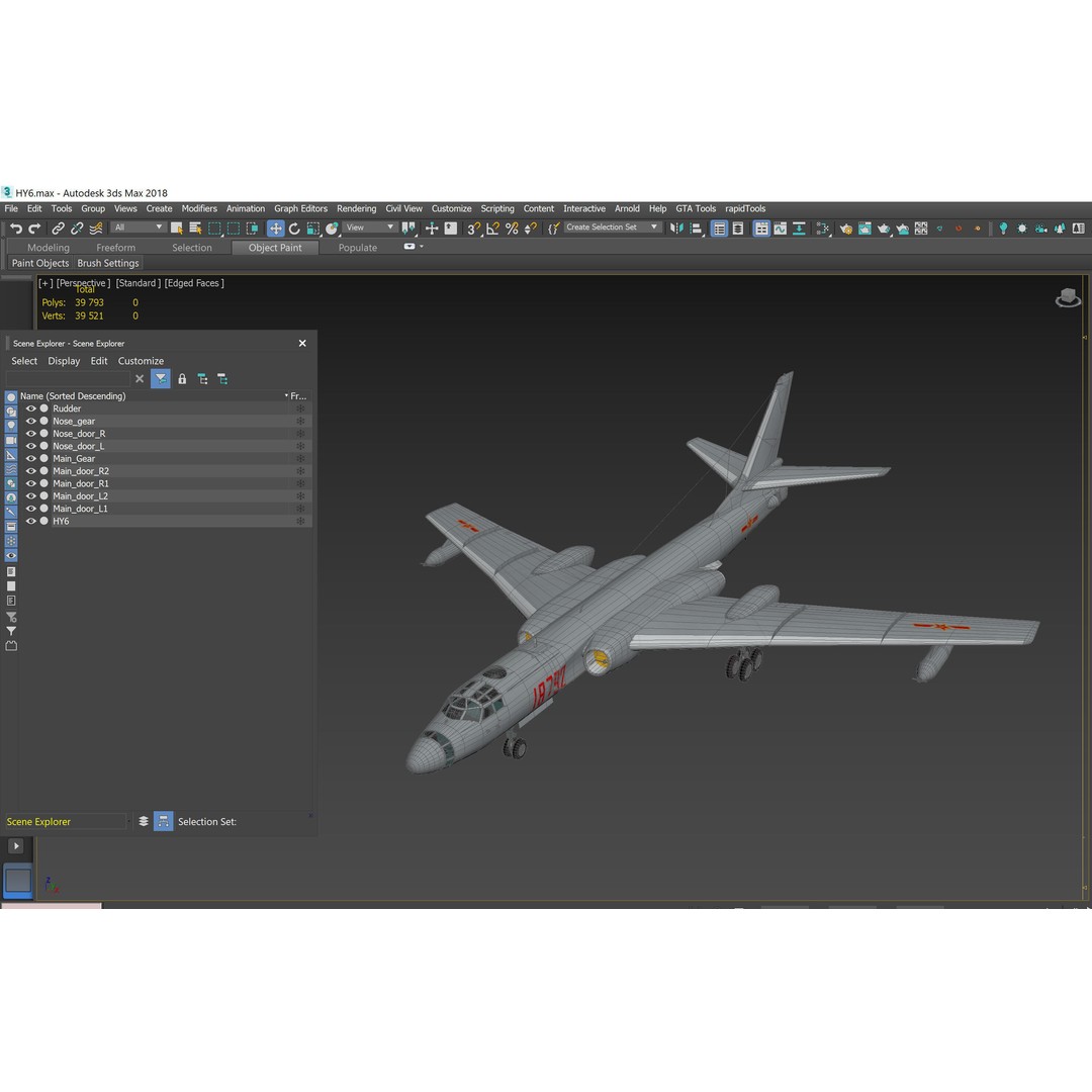 Xian H-6U 3D Model – Military Aircraft, FBX, PBR Textures - View 19