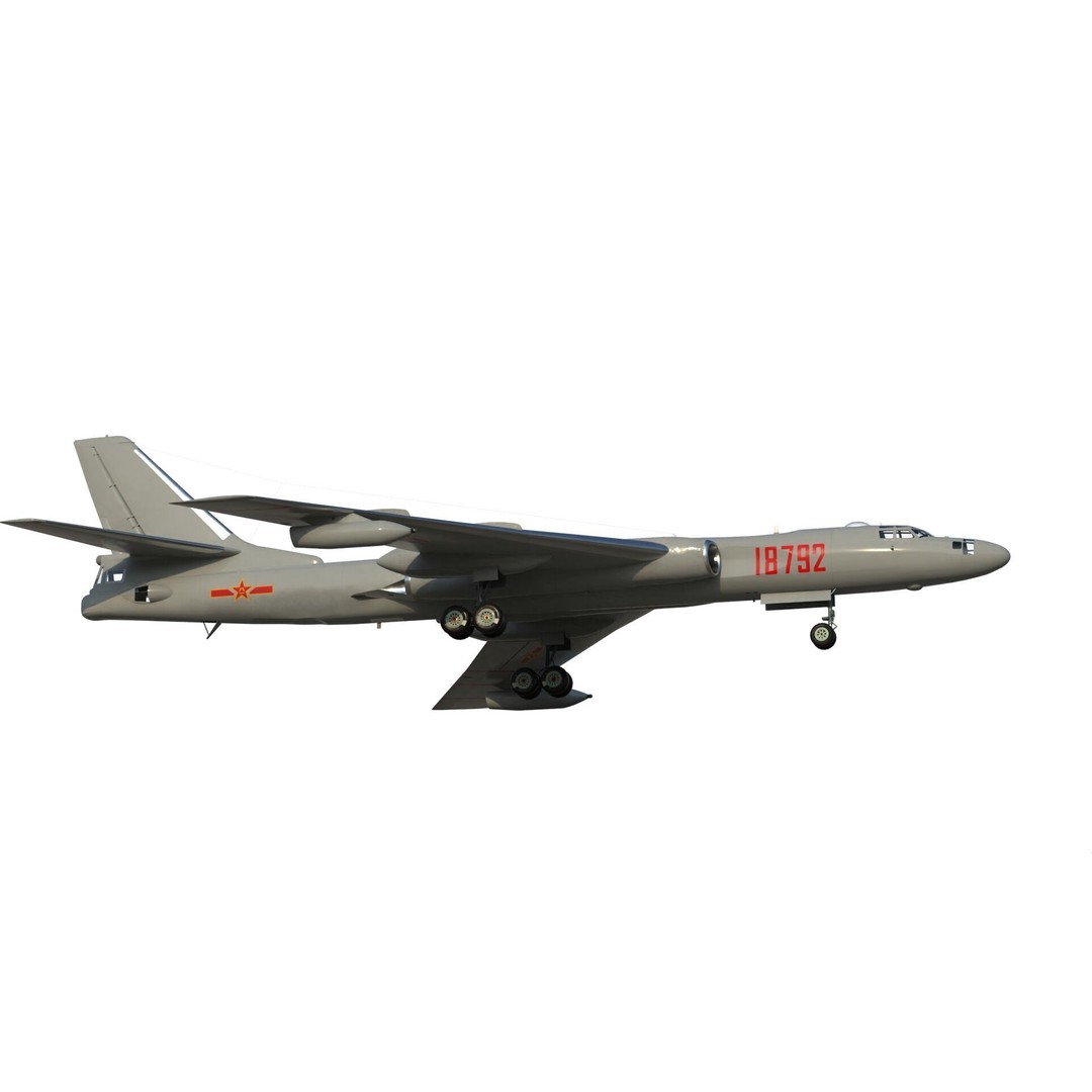Xian H-6U 3D Model – Military Aircraft, FBX, PBR Textures - View 4