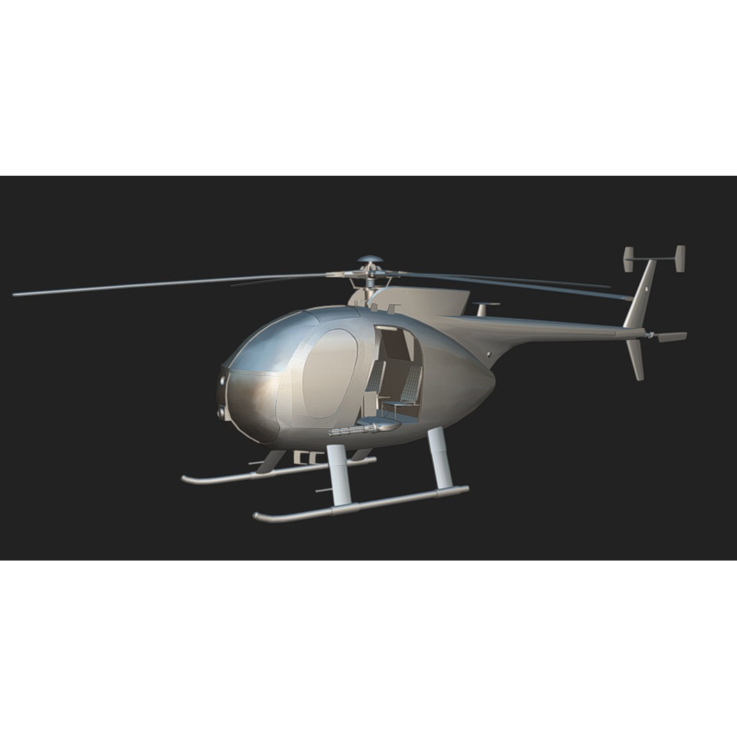 Hughes OH-6 3D Model – Low Poly Helicopter with PBR Textures - View 13
