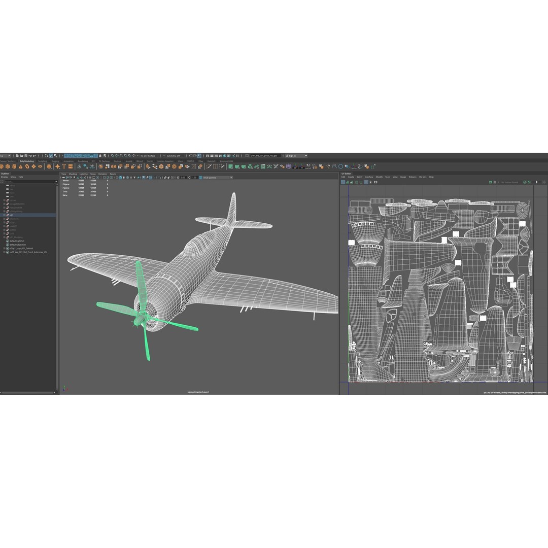 WWI WWII Fighter Planes Bundle 3D Model – Low Poly Game Asset, FBX, OBJ - View 23