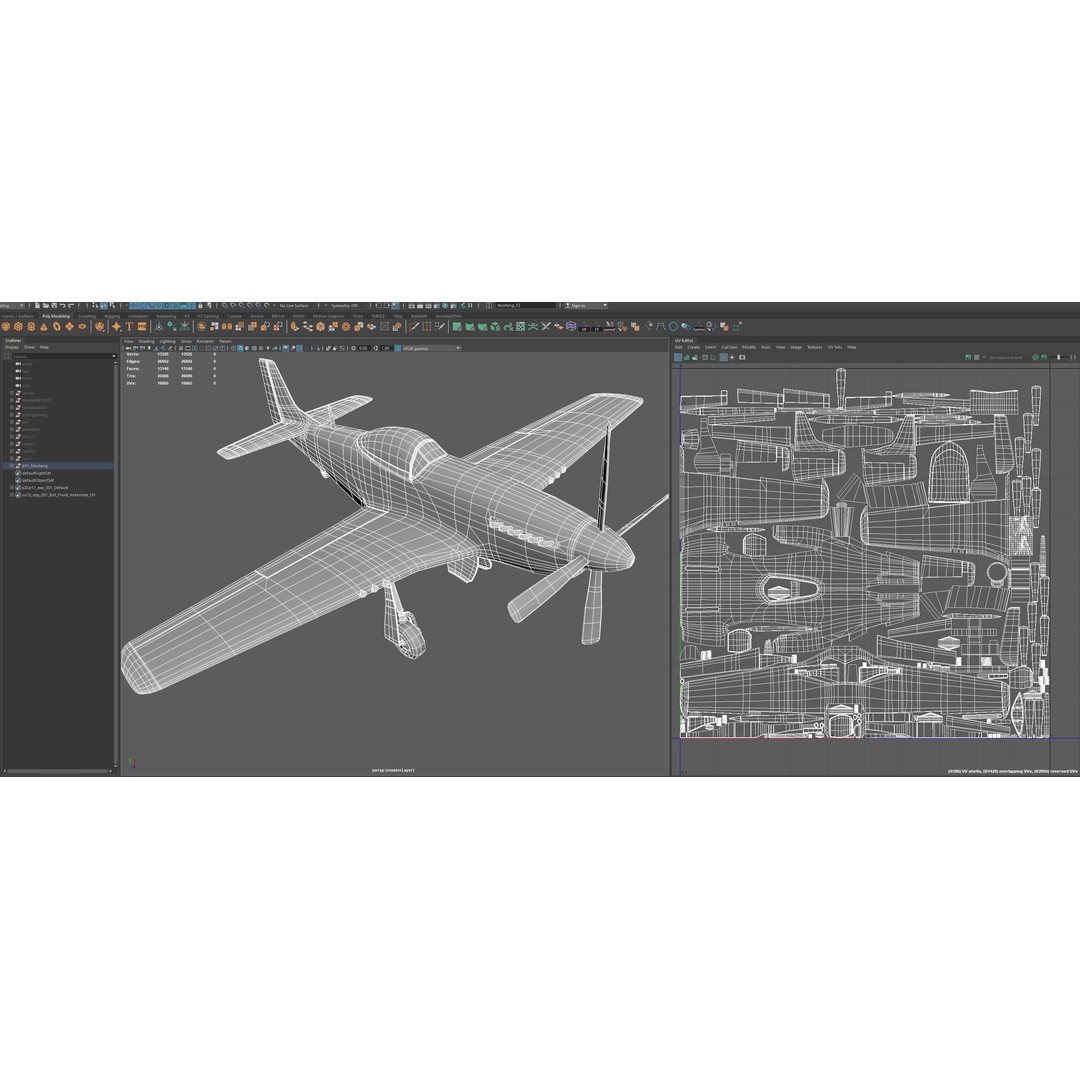 WWI WWII Fighter Planes Bundle 3D Model – Low Poly Game Asset, FBX, OBJ - View 25