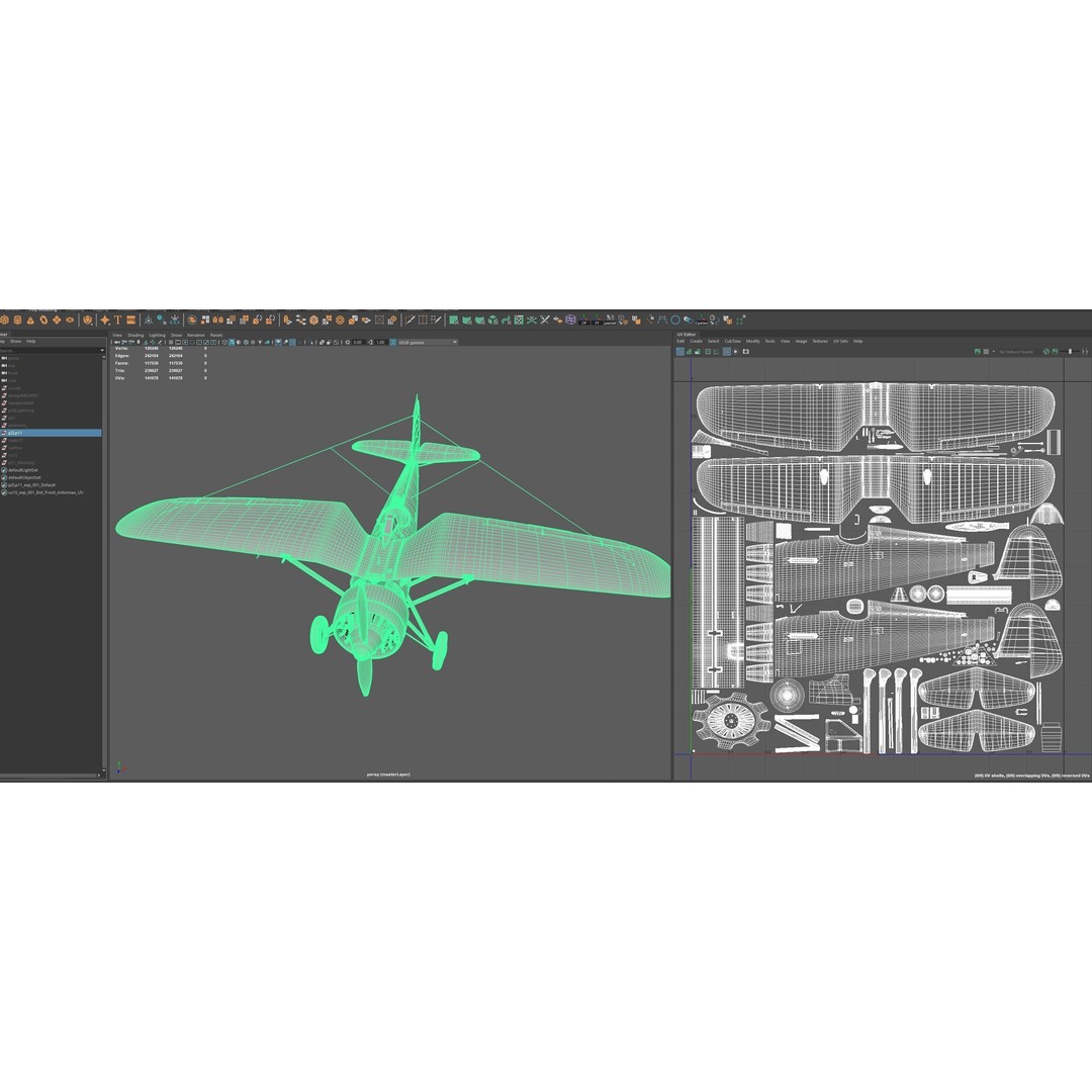 WWI WWII Fighter Planes Bundle 3D Model – Low Poly Game Asset, FBX, OBJ - View 29