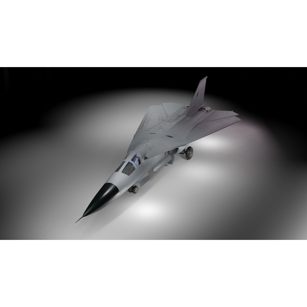 General Dynamics F-111 Aardvark 3D Model – Low Poly Game Asset, FBX - View 3
