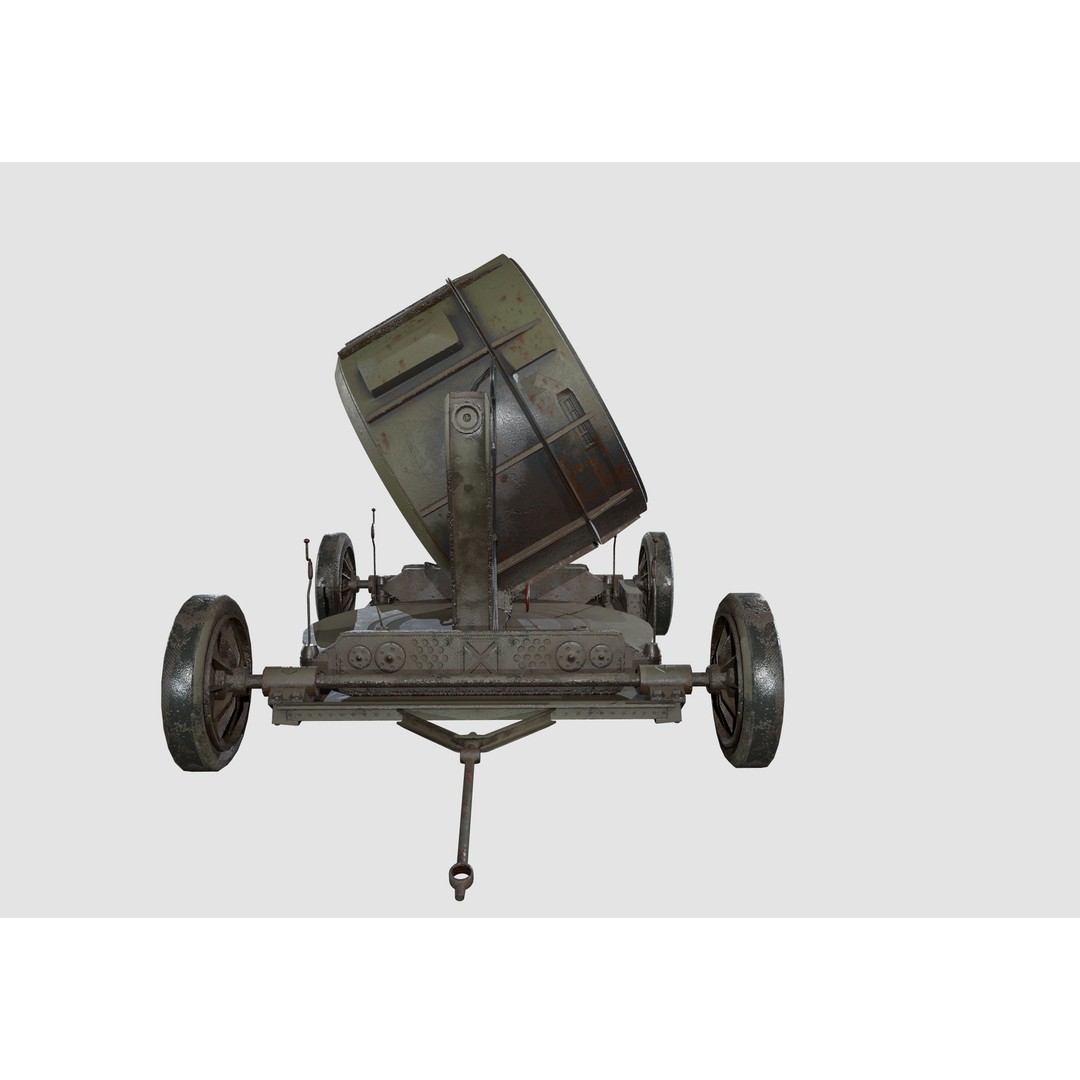 Searchlight 3D Model – Low Poly Aircraft Spotlight, PBR, FBX - View 8
