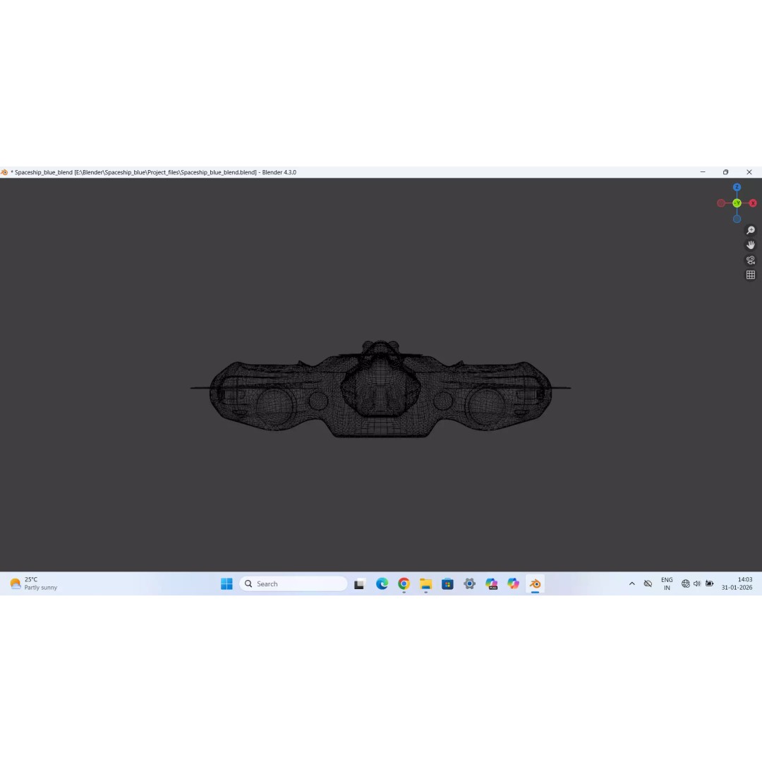 SkyRacer X9 3D Model – Low Poly Futuristic Hovercraft, FBX - View 10