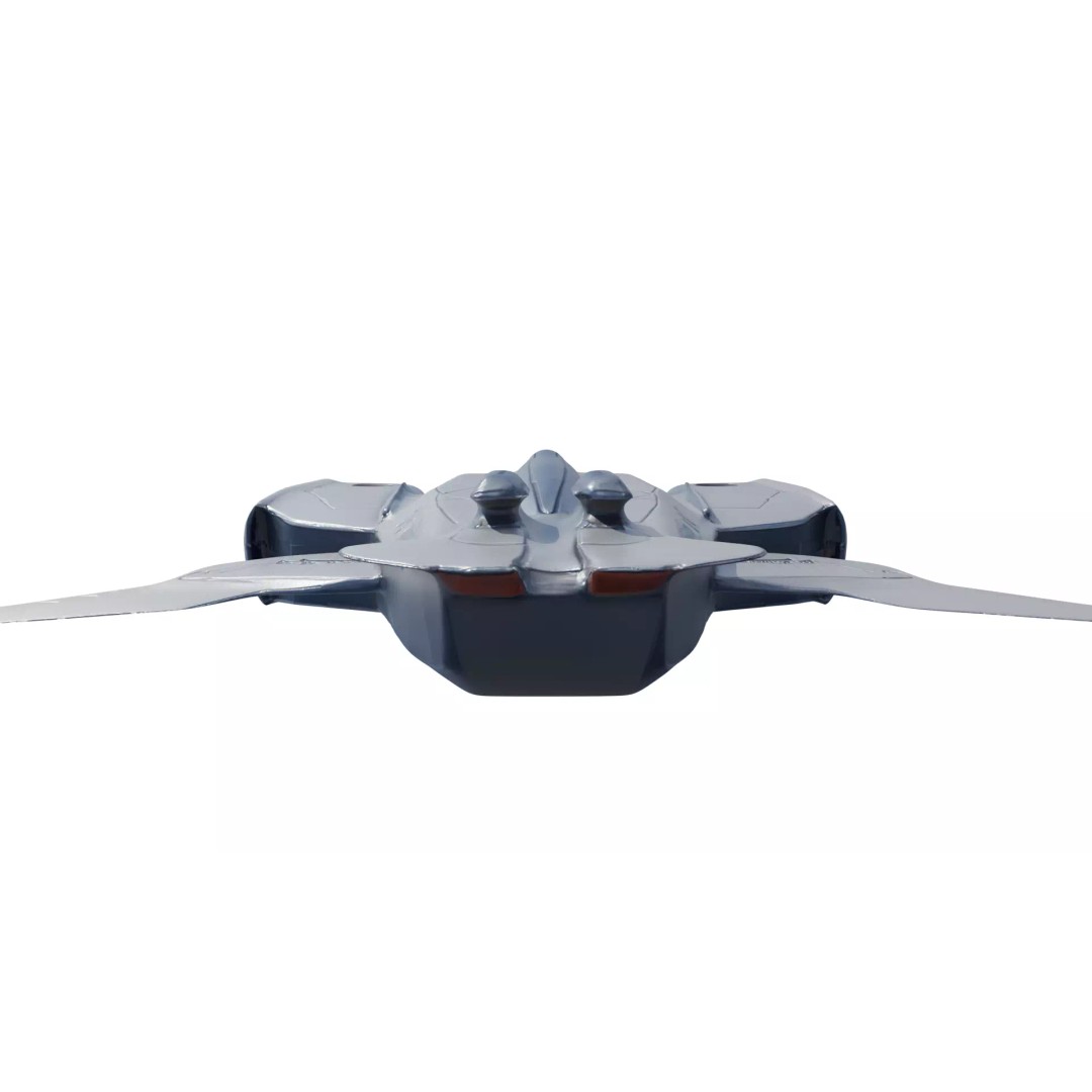 SkyRacer X9 3D Model – Low Poly Futuristic Hovercraft, FBX - View 13