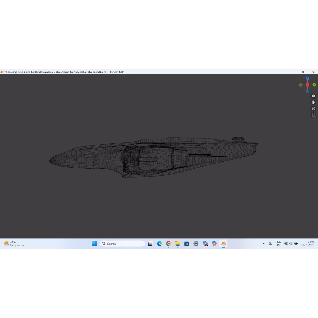 SkyRacer X9 3D Model – Low Poly Futuristic Hovercraft, FBX - View 14