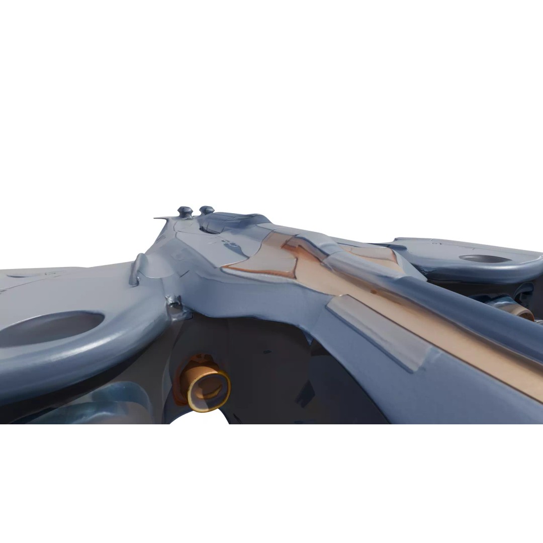 SkyRacer X9 3D Model – Low Poly Futuristic Hovercraft, FBX - View 16