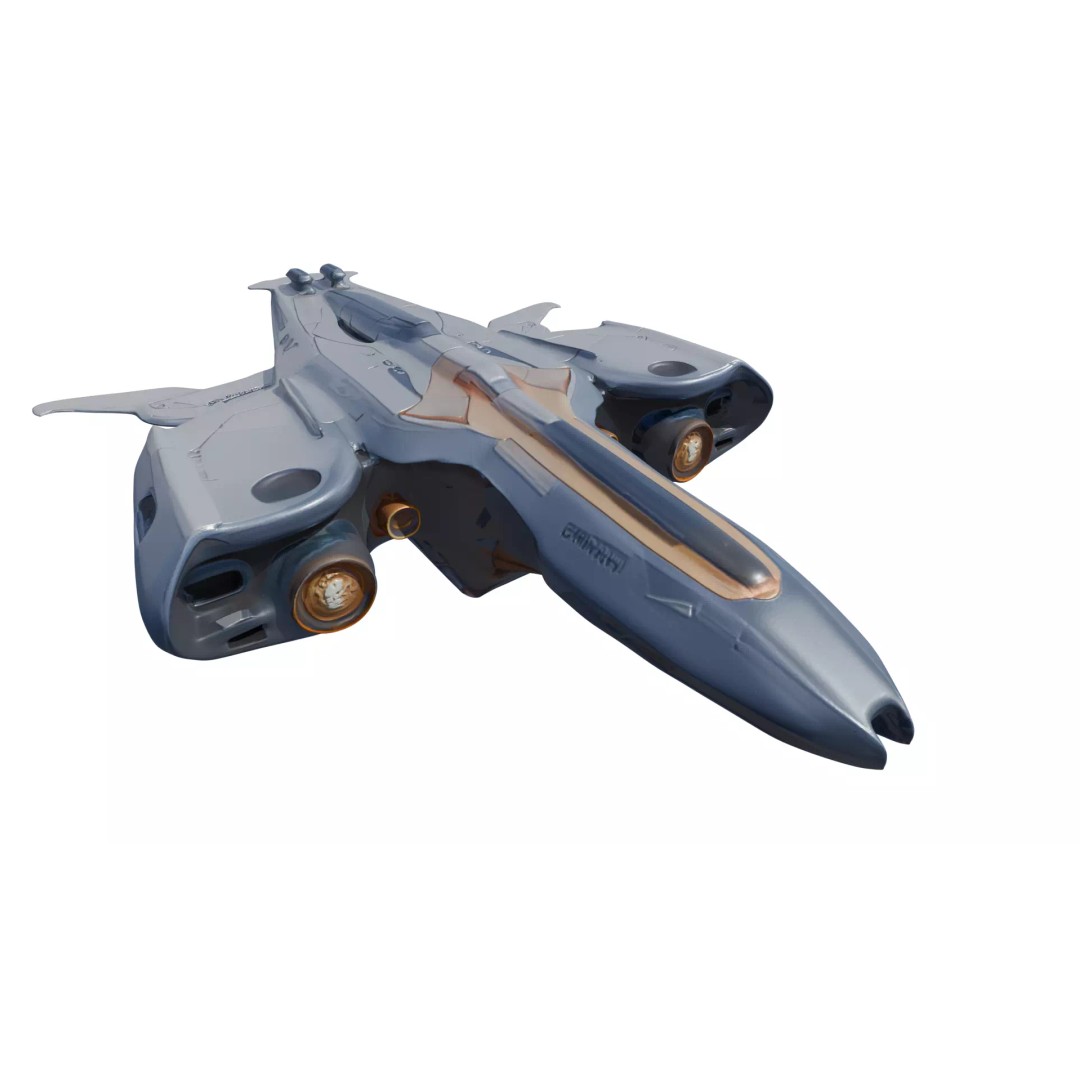 SkyRacer X9 3D Model – Low Poly Futuristic Hovercraft, FBX - View 17