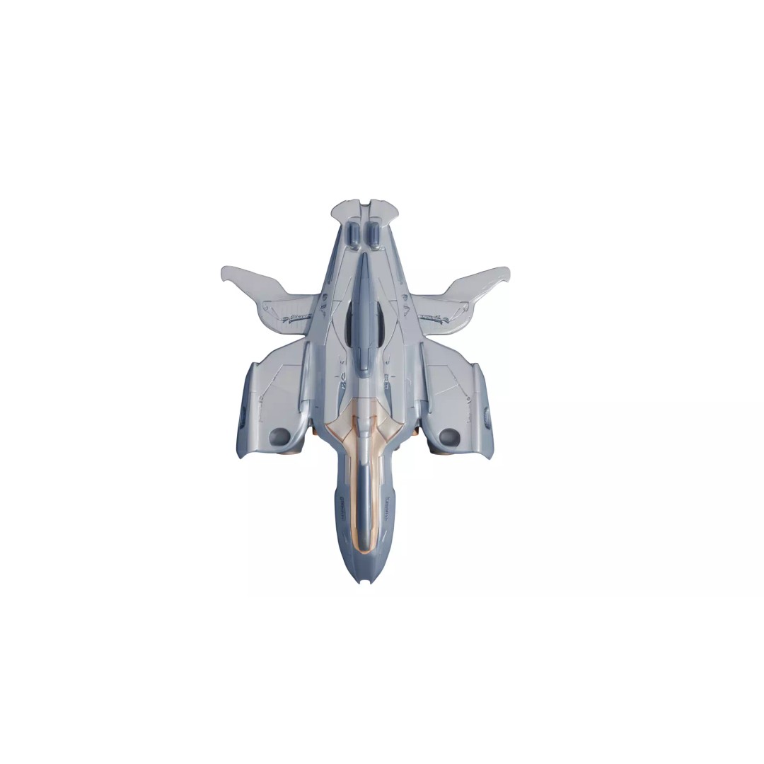 SkyRacer X9 3D Model – Low Poly Futuristic Hovercraft, FBX - View 4