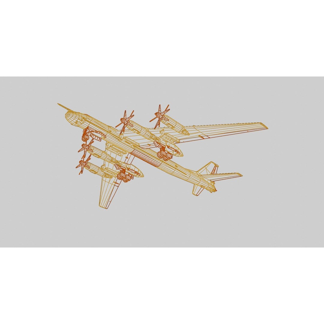 Tupolev Tu-95 3D Model – Low Poly Military Aircraft, FBX