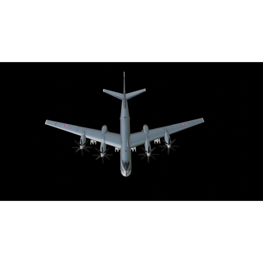 Tupolev Tu-95 3D Model – Low Poly Military Aircraft, FBX - View 10