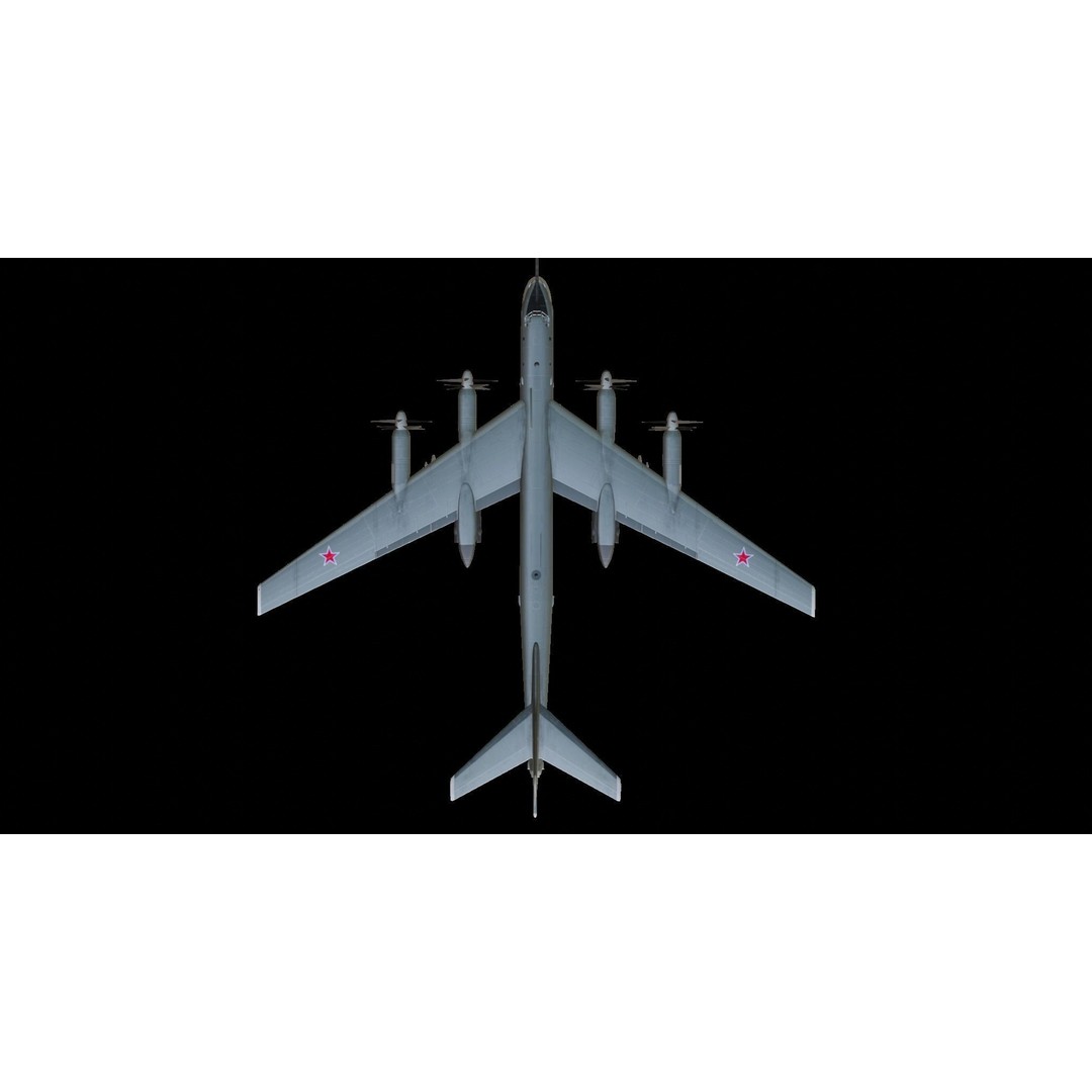 Tupolev Tu-95 3D Model – Low Poly Military Aircraft, FBX - View 11