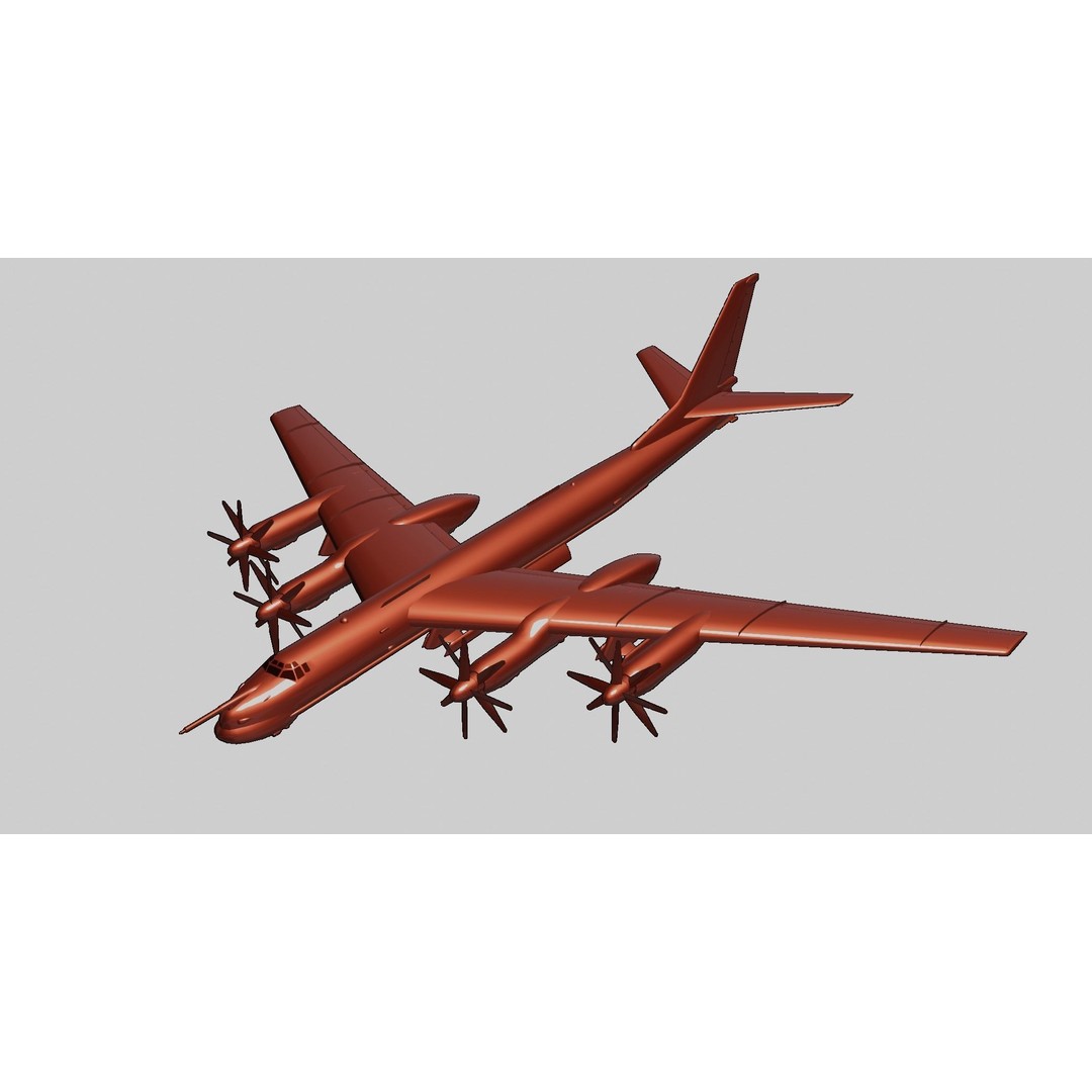 Tupolev Tu-95 3D Model – Low Poly Military Aircraft, FBX - View 12
