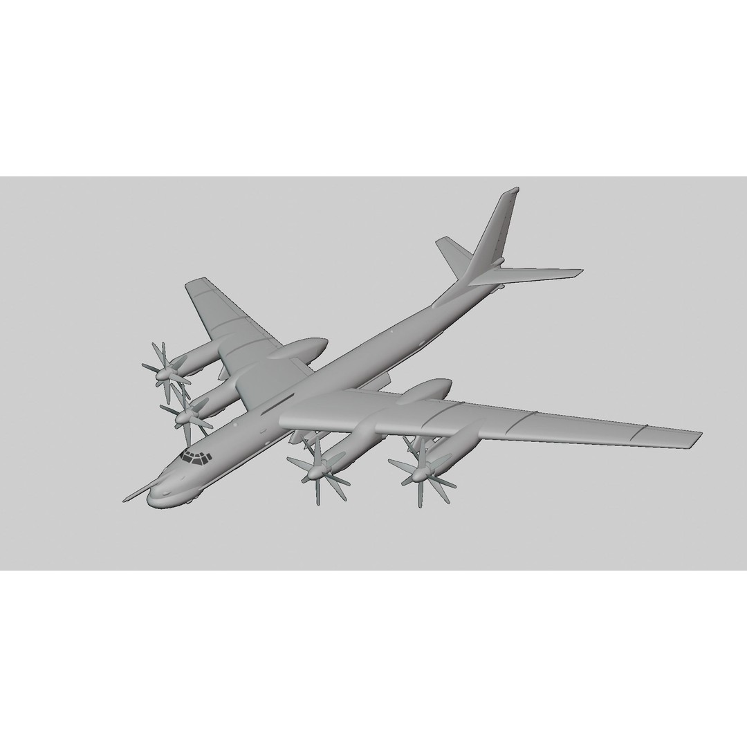 Tupolev Tu-95 3D Model – Low Poly Military Aircraft, FBX - View 13