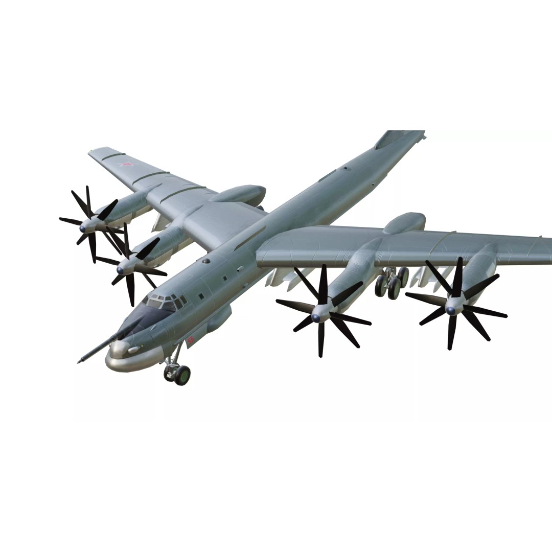 Tupolev Tu-95 3D Model – Low Poly Military Aircraft, FBX - View 2