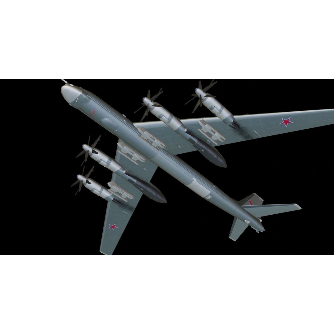 Tupolev Tu-95 3D Model – Low Poly Military Aircraft, FBX - View 5