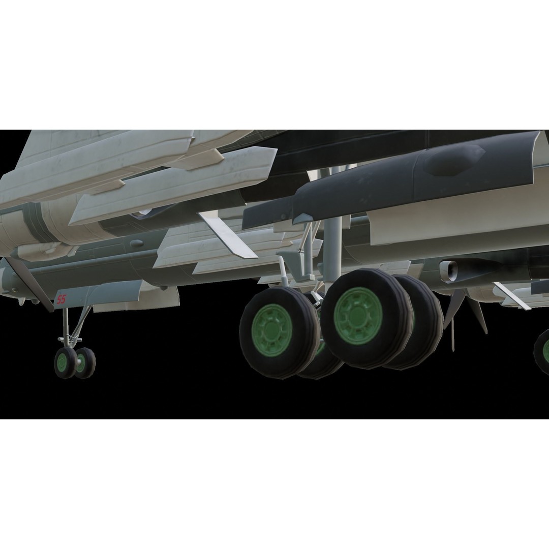 Tupolev Tu-95 3D Model – Low Poly Military Aircraft, FBX - View 9