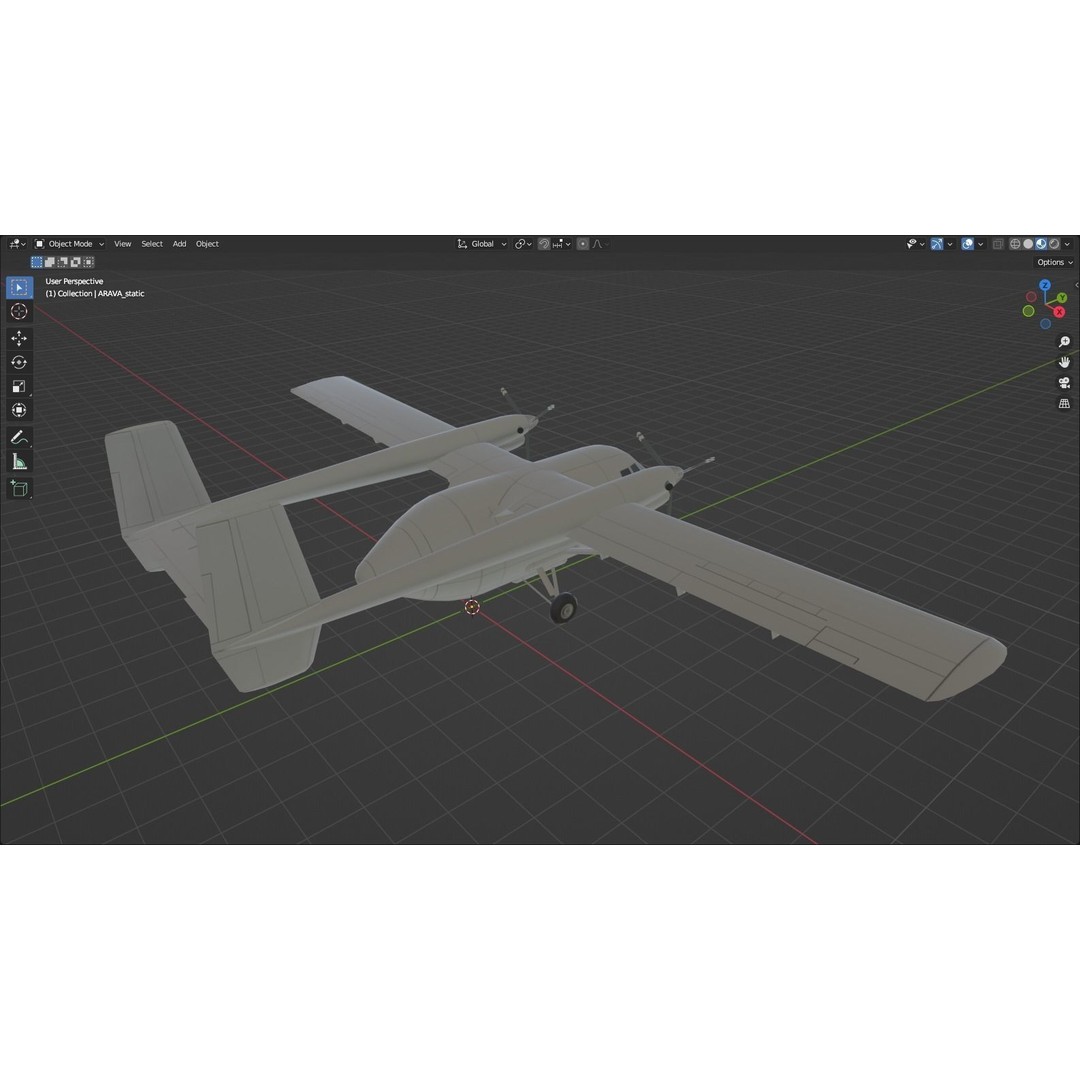 IAI ARAVA Utility Turboprop 3D Model – Low Poly Static Aircraft Asset