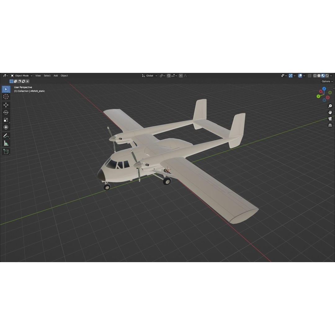 IAI ARAVA Utility Turboprop 3D Model – Low Poly Static Aircraft Asset - View 14