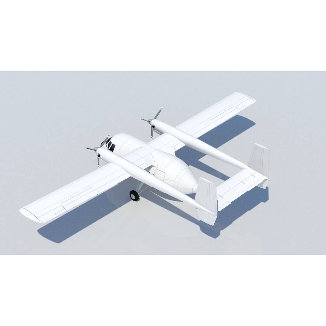 IAI ARAVA Utility Turboprop 3D Model – Low Poly Static Aircraft Asset - View 4