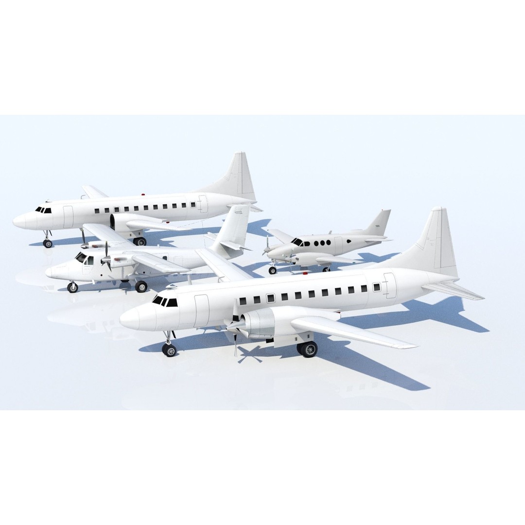 Convair 580 3D Model – Low Poly Static Aircraft for Scenery