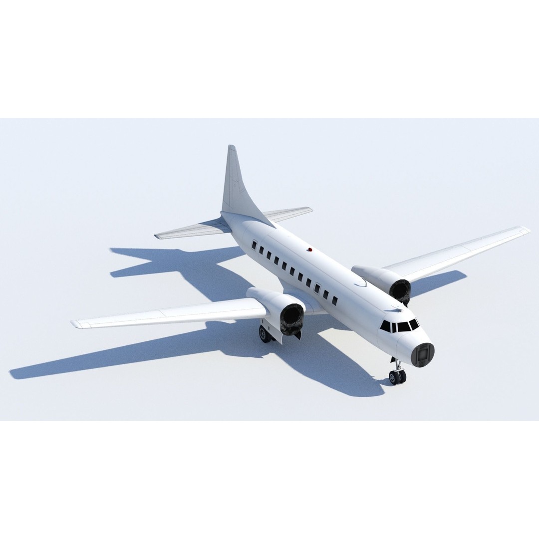 Convair 580 3D Model – Low Poly Static Aircraft for Scenery - View 3