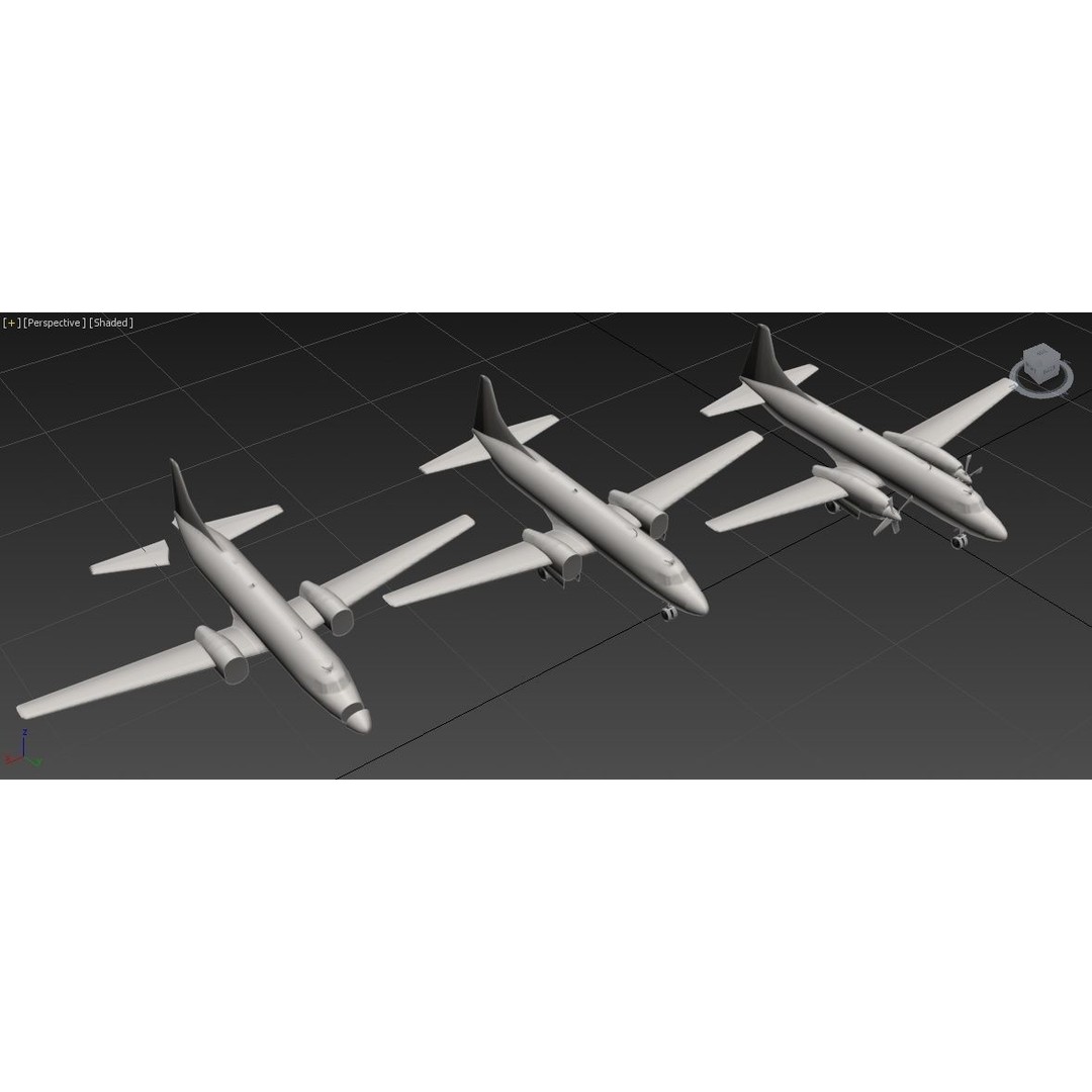 Convair 580 3D Model – Low Poly Static Aircraft for Scenery - View 4