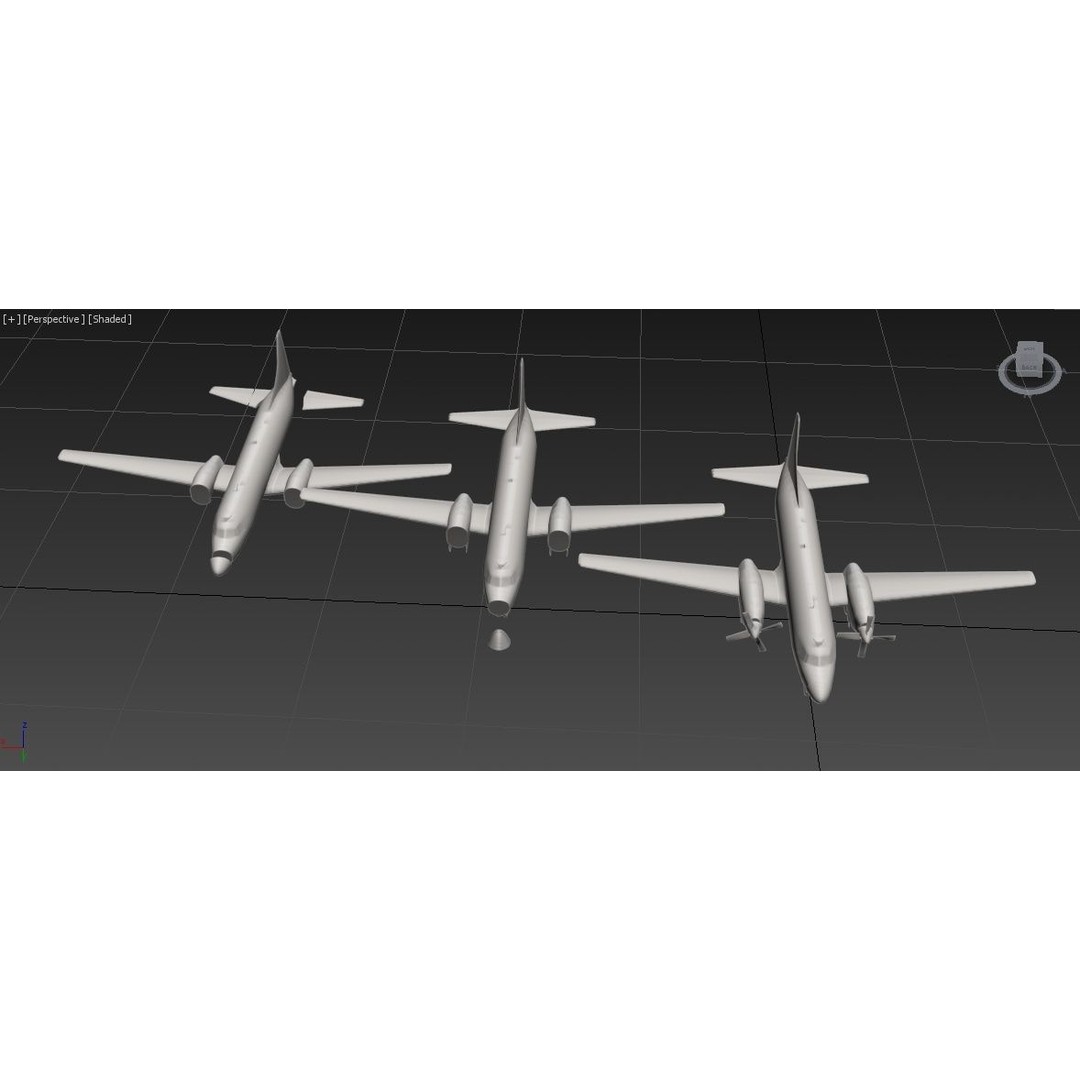 Convair 580 3D Model – Low Poly Static Aircraft for Scenery - View 5