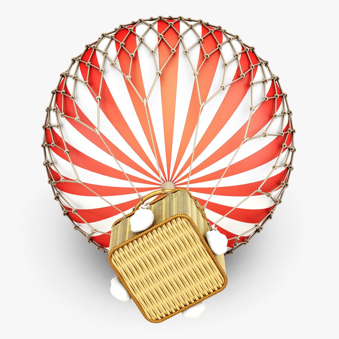 Hot Air Balloon 3D Model – High Poly PBR Asset, FBX, OBJ - View 10