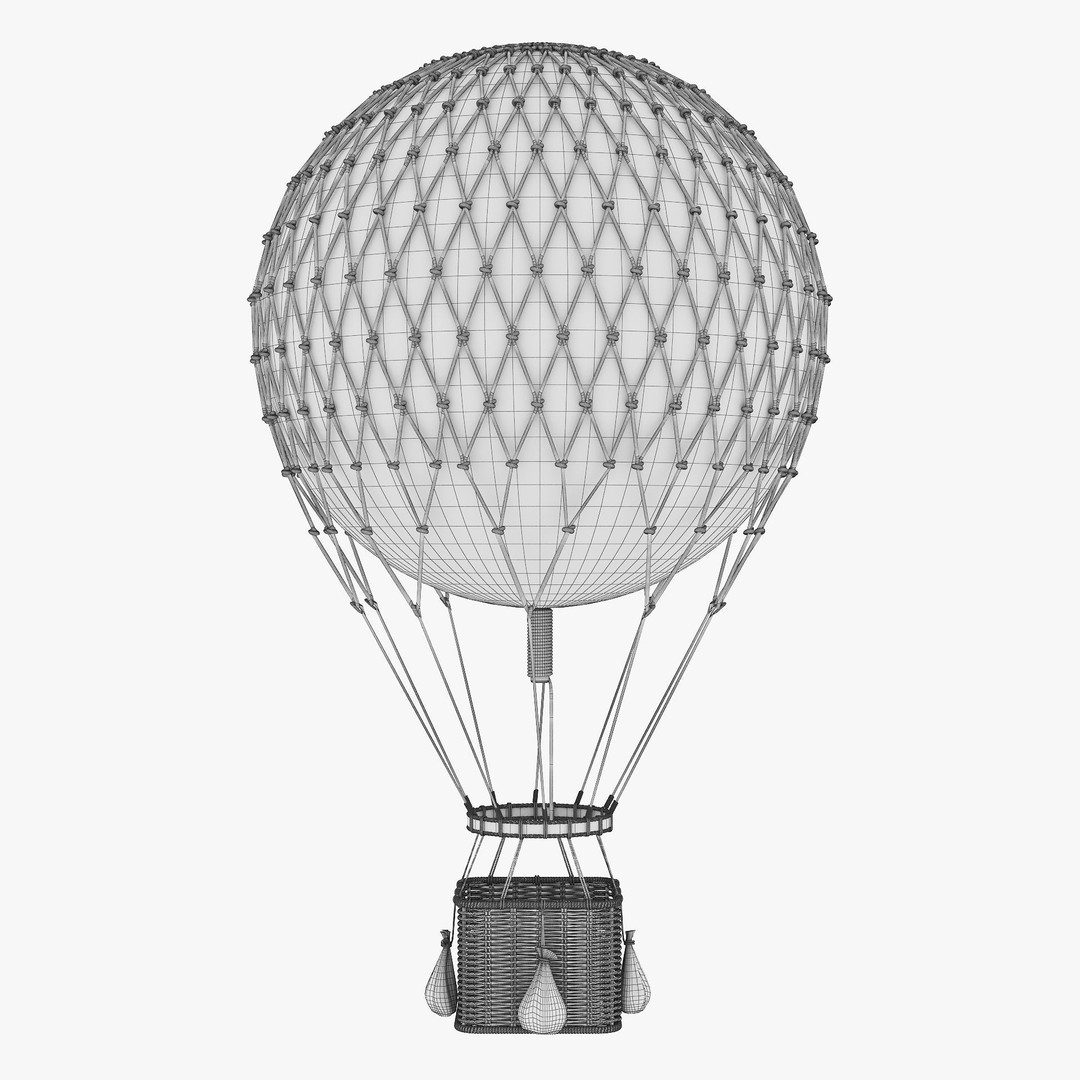 Hot Air Balloon 3D Model – High Poly PBR Asset, FBX, OBJ - View 11