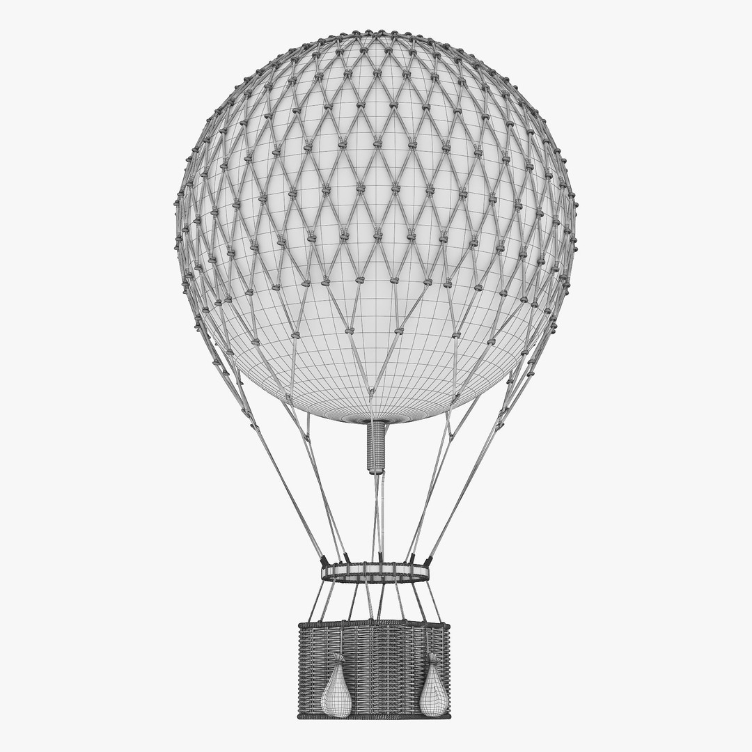 Hot Air Balloon 3D Model – High Poly PBR Asset, FBX, OBJ - View 12