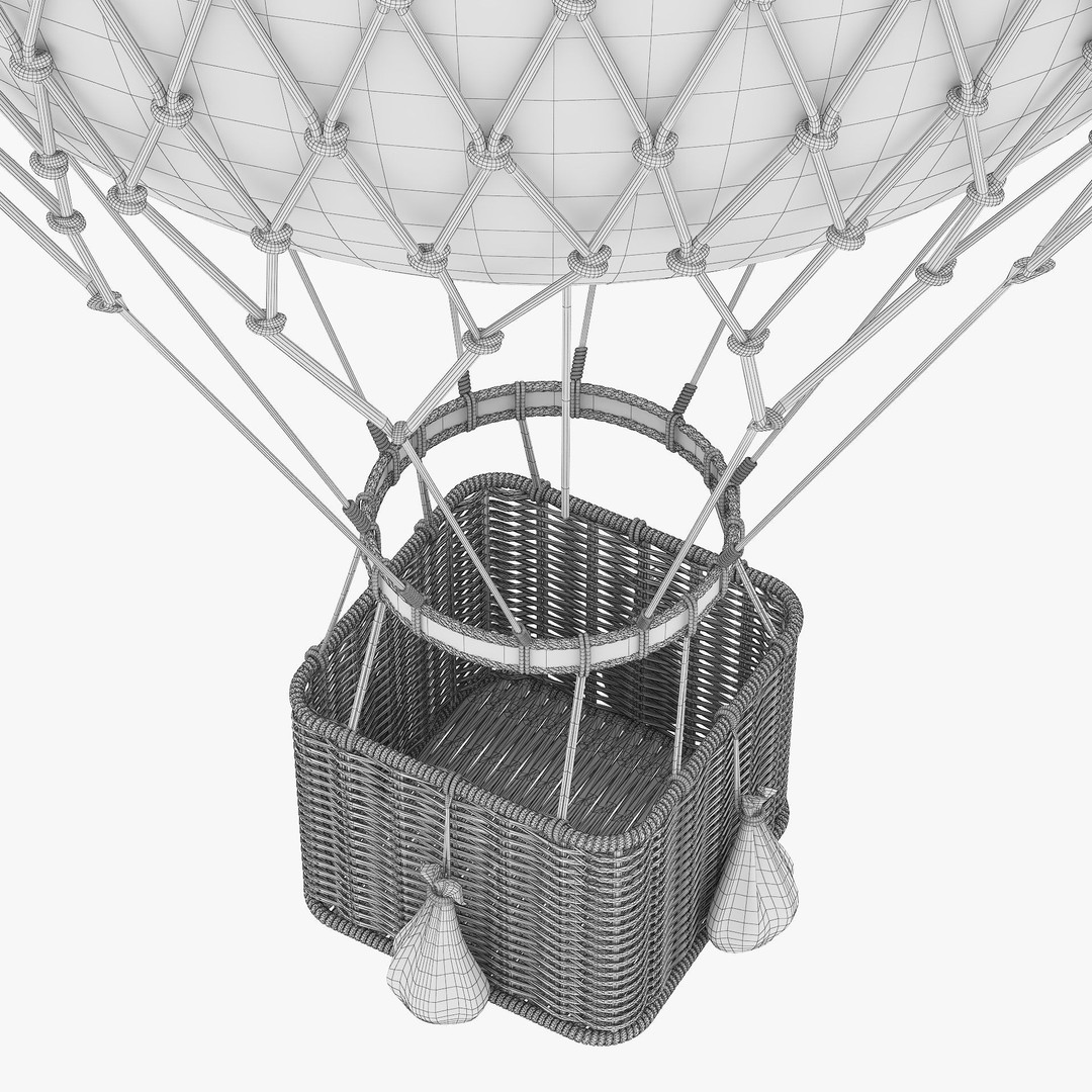 Hot Air Balloon 3D Model – High Poly PBR Asset, FBX, OBJ - View 14