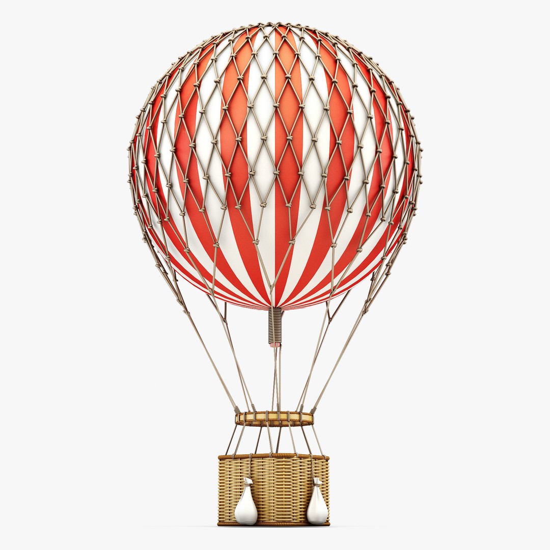 Hot Air Balloon 3D Model – High Poly PBR Asset, FBX, OBJ - View 4