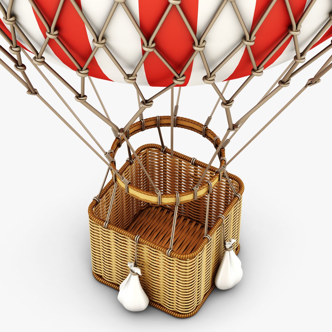 Hot Air Balloon 3D Model – High Poly PBR Asset, FBX, OBJ - View 6