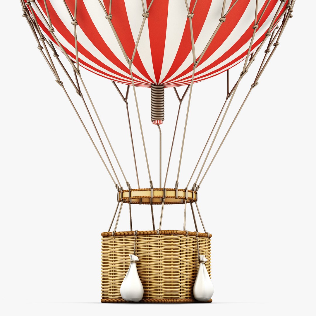 Hot Air Balloon 3D Model – High Poly PBR Asset, FBX, OBJ - View 7
