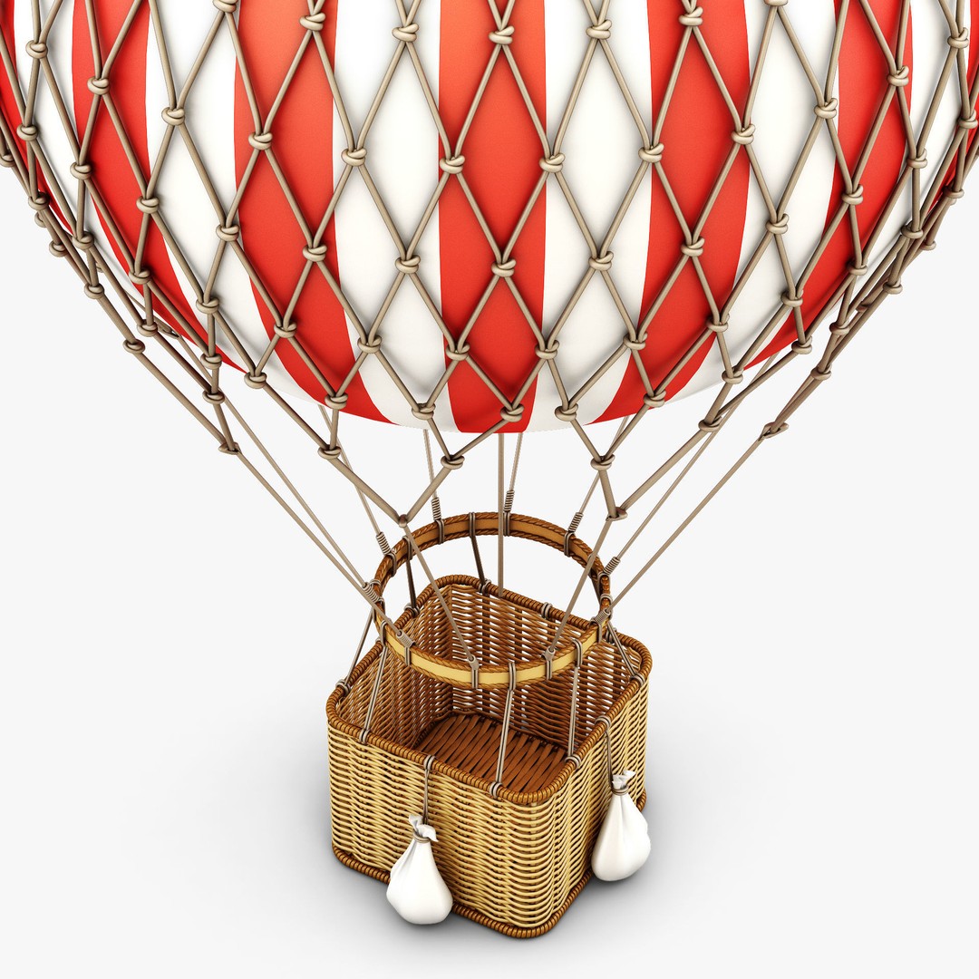 Hot Air Balloon 3D Model – High Poly PBR Asset, FBX, OBJ - View 8