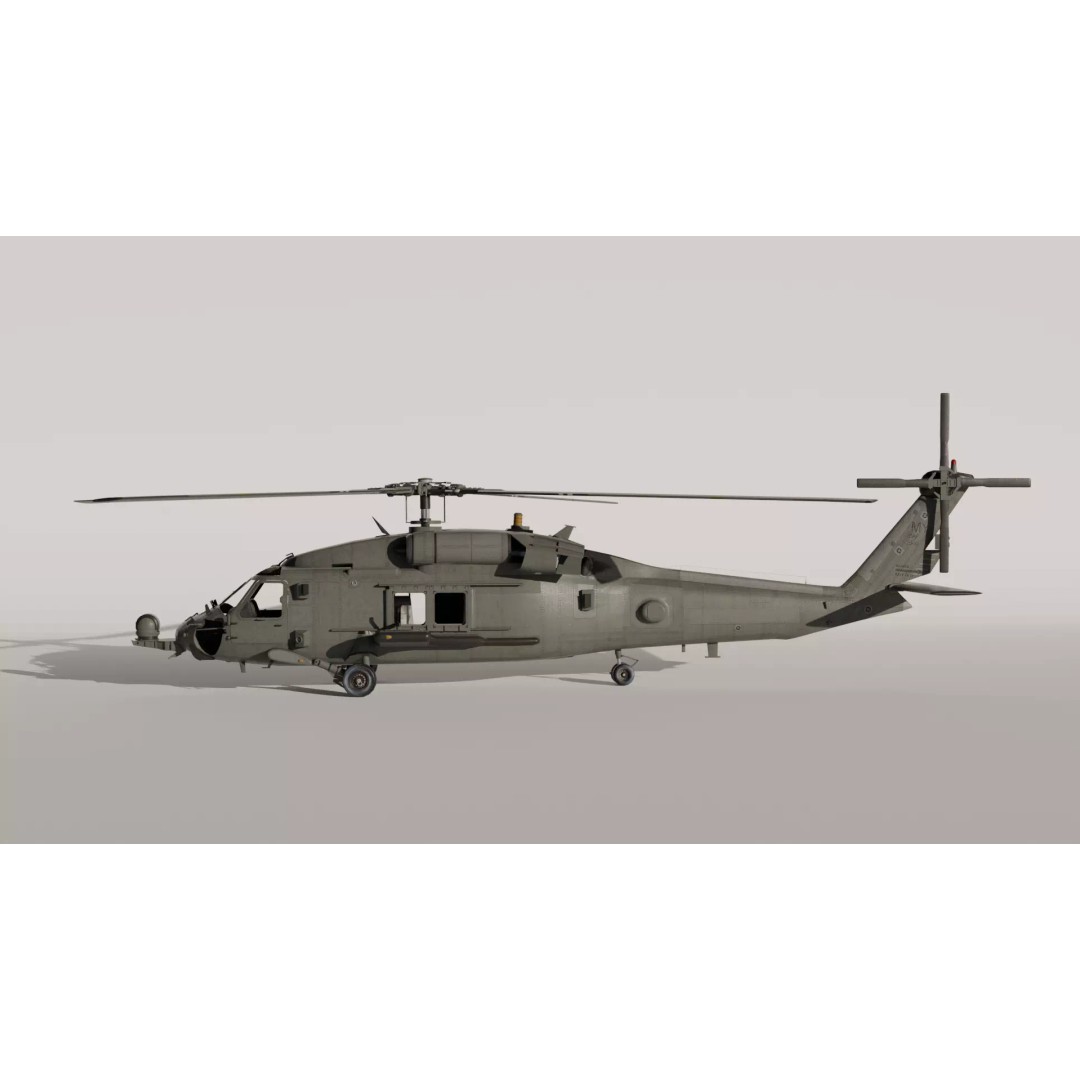 Seahawk Helicopter 3D Model – High Poly Military Aircraft, FBX & OBJ - View 2