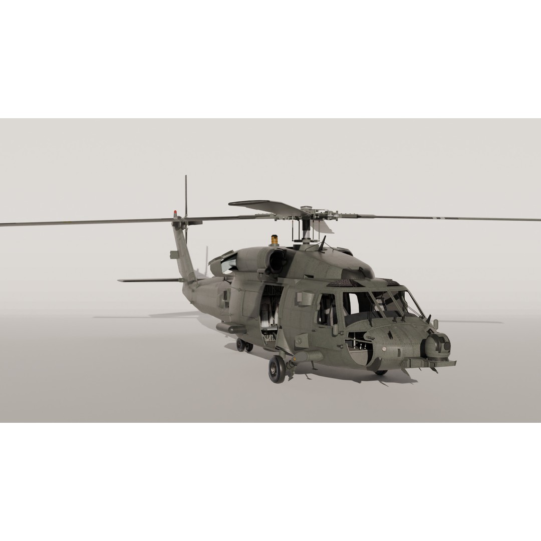 Seahawk Helicopter 3D Model – High Poly Military Aircraft, FBX & OBJ - View 4
