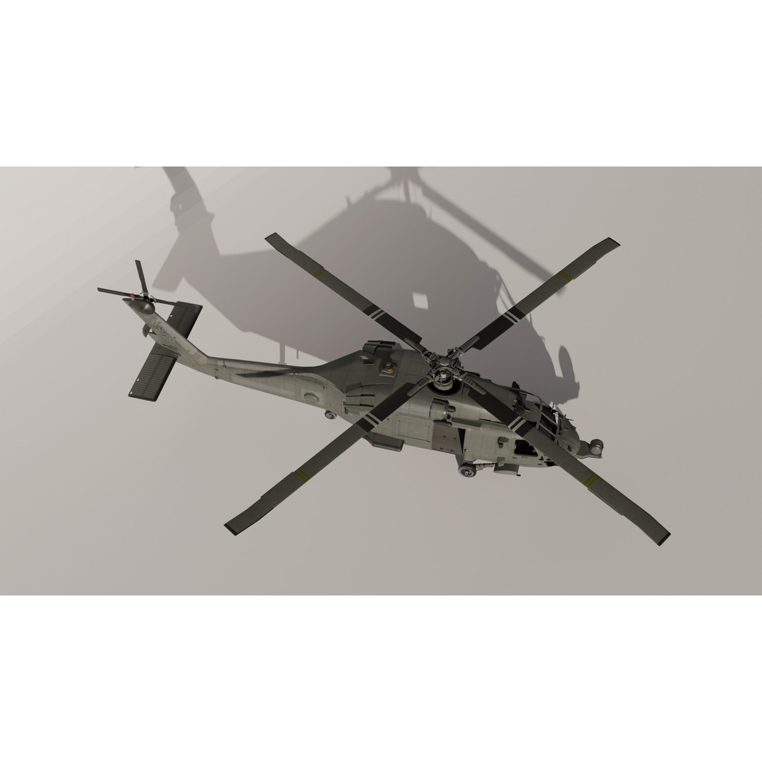 Seahawk Helicopter 3D Model – High Poly Military Aircraft, FBX & OBJ - View 5